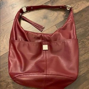 Piazza Red Leather Shoulder Bag